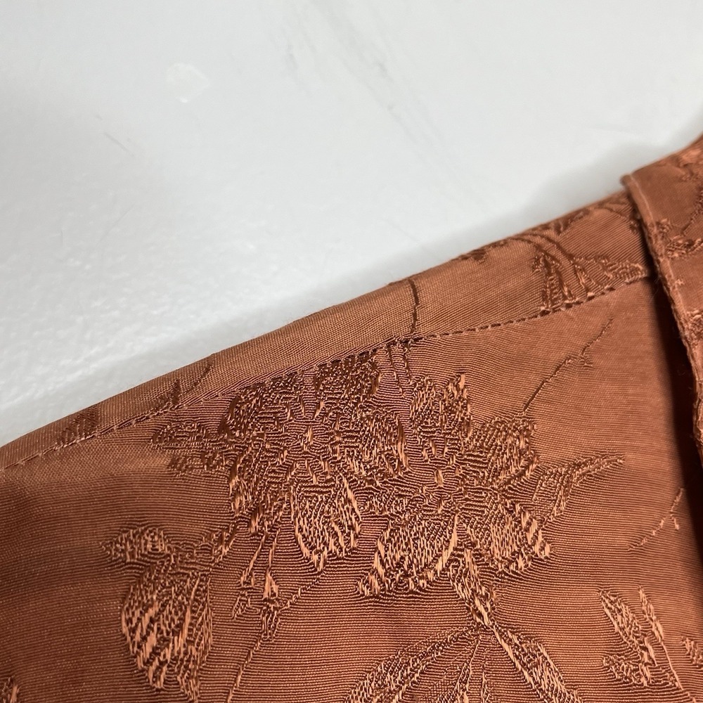 CP Shades Vintage Damask Embroidered Top Brown Womens Size M Floral Button Up - Picture 3 of 8